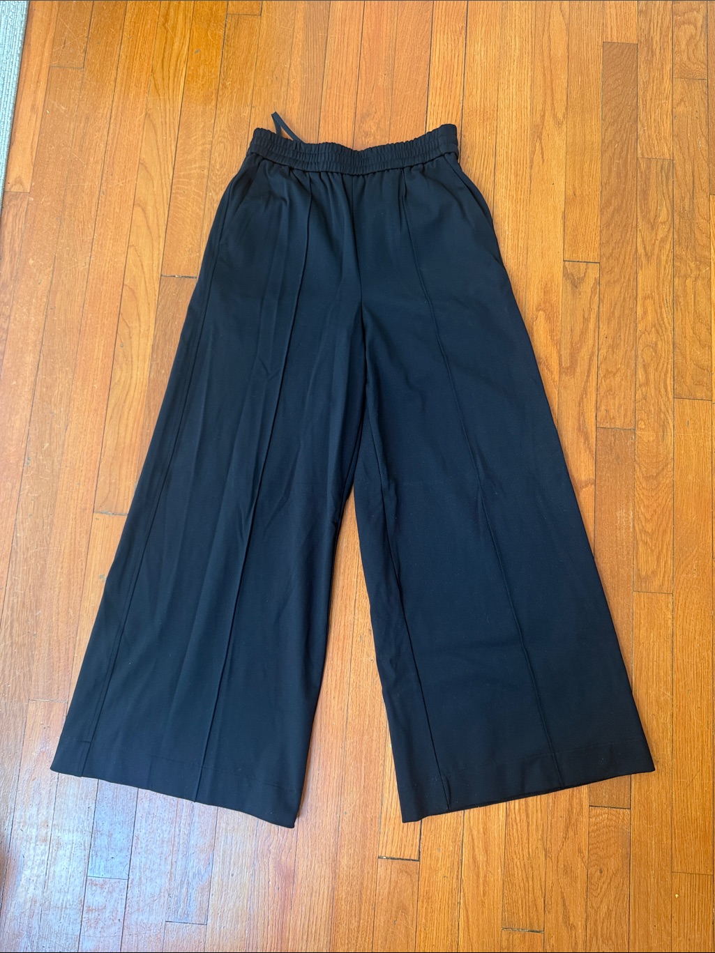 Tibi Black Wide-Leg Pull-On Pants